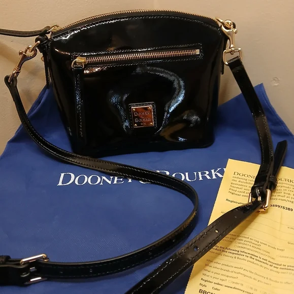 Dooney & Bourke Black Patent Leather Crossbody Bag - Picture 7 of 8